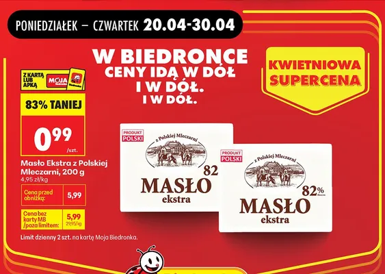 Masło ekstra z polskiej mleczarni promocja w Biedronka