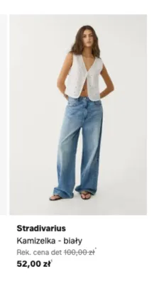Kamizelka Stradivarius biały promocja w Lounge by Zalando