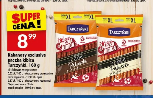 Kabanosy exclusive paczka kibica Tarczyński wieprzowe promocja w Twój Market