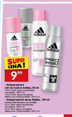 Antyperspirant spray Adidas control promocja w Twój Market