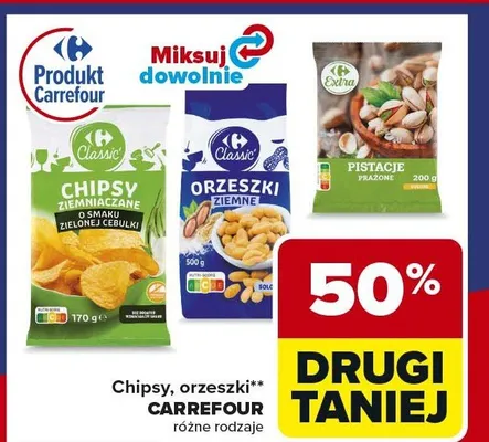 Chipsy o smaku zielonej cebulki promocja w Carrefour Market