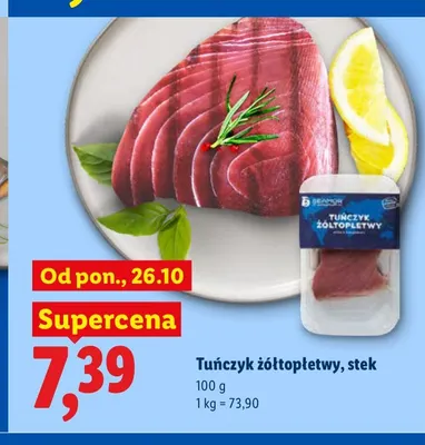 Tuńczyk żółtopłetwy stek Seamor promocja w Lidl