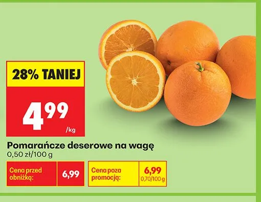 Pomarańcze deserowe na wagę promocja w Biedronka