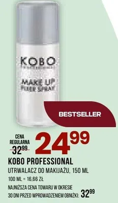 Utrwalacz do makijażu Make Up Fixer Spray Kobo Professional promocja w Drogerie Natura