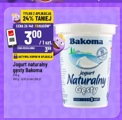 Jogurt naturalny gęsty Bakoma promocja w POLOmarket