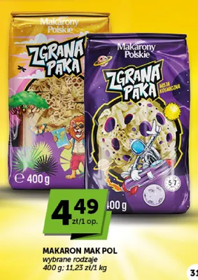 Makaron Zgrana Paka Misja Kosmiczna Makarony Polskie promocja w Groszek