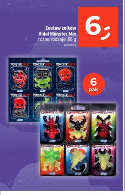 Zestaw żelków Vidal Monster Mix 6-pak promocja w Dealz