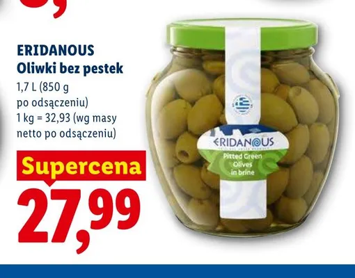 Oliwki bez pestek Eridanous promocja w Lidl