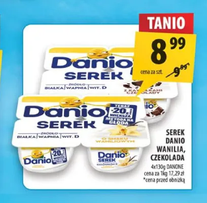 Serek Danio wanilia 4-pak Danone promocja w Arhelan