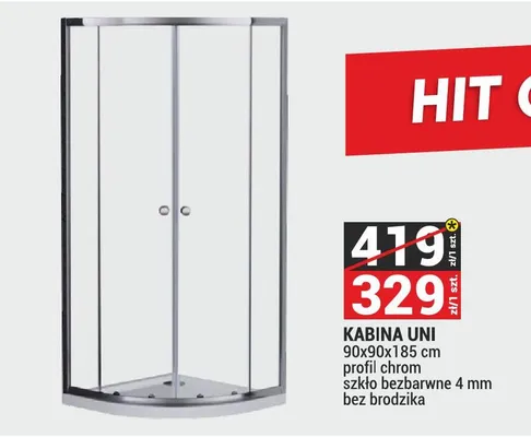Kabina prysznicowa Uni promocja w Merkury Market