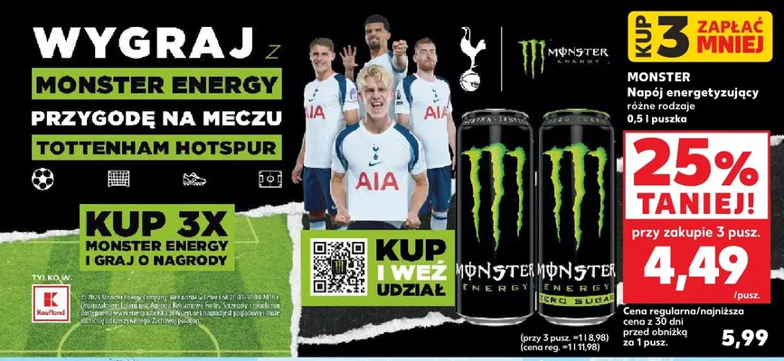 Napój energetyzujący różne rodzaje promocja w Kaufland