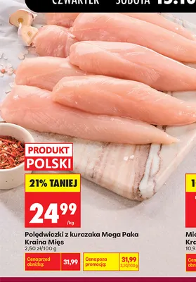 Polędwiczki z kurczaka Mega Paka Kraina Mięs promocja w Biedronka