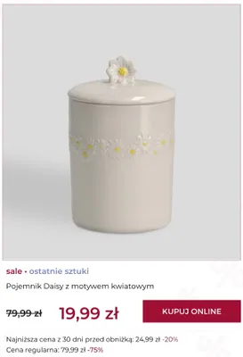 Pojemnik Daisy z motywem kwiatowym home&you promocja w home&you