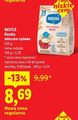 Kaszka mleczno-ryżowa Nestlé promocja w Lidl