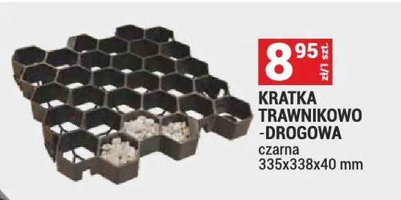 Kratka trawnikowo-drogowa czarna 335x338x40mm promocja w Merkury Market