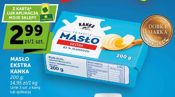 Masło ekstra Kanka promocja w Euro Sklep