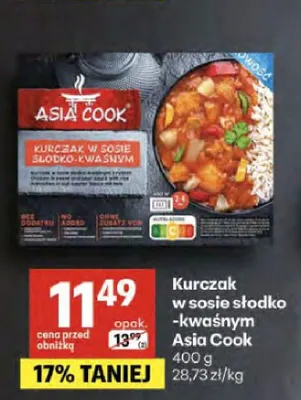 Kurczak w sosie słodko-kwaśnym Asia Cook promocja w Delikatesy Centrum
