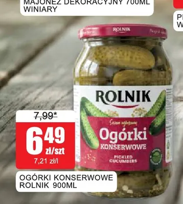 Ogórki konserwowe Rolnik promocja w Bingo