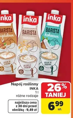 Napój roślinny różne rodzaje Inka promocja w Carrefour