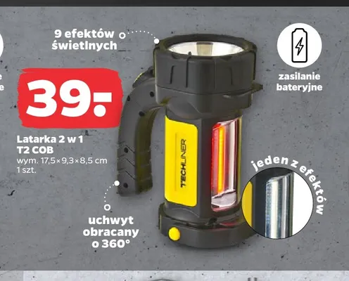 Latarka 2 w 1 T2 Cob Techliner promocja w Netto