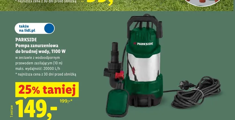 Pompa zanurzeniowa do brudnej wody PARKSIDE promocja w Lidl