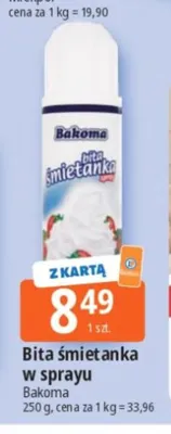 Bita śmietanka w sprayu Bakoma promocja w Leclerc