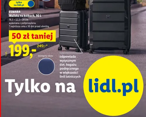 Walizka na kółkach 90L promocja w Lidl