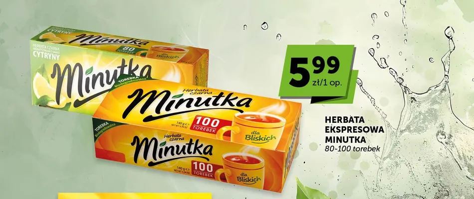 Herbata ekspresowa Minutka o smaku cytryny promocja w ABC