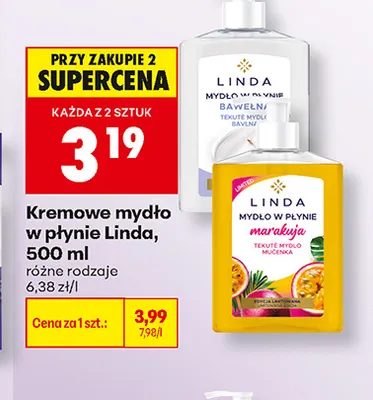 Kremowe mydło w płynie Linda promocja w Biedronka