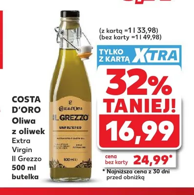 Oliwa z oliwek Extra Virgin Il Grezzo Costa d'Oro promocja w Kaufland