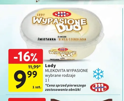 Lody Mlekovita Wypasione Duo promocja w Intermarche