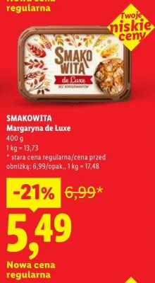 Margaryna de Luxe SMAKOWITA promocja w Lidl