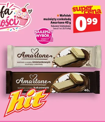 Wafelek muśnięty czekoladą Amartone kakaowy promocja w TOPAZ