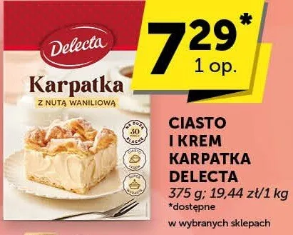 Ciasto i krem Karpatka Delecta promocja w Groszek