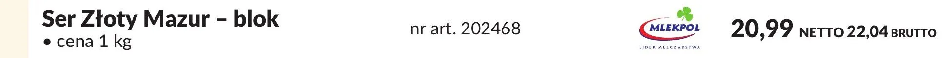 Ser Złoty Mazur - blok promocja w Makro
