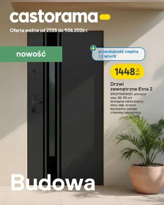 Drzwi zewnętrzne Etna 2 antracyt szer. 80,90cm kompletny zestaw z klamką i ościeżnicą promocja w Castorama