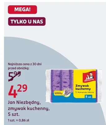 Jan Niezbędny zmywak kuchenny promocja w Rossmann
