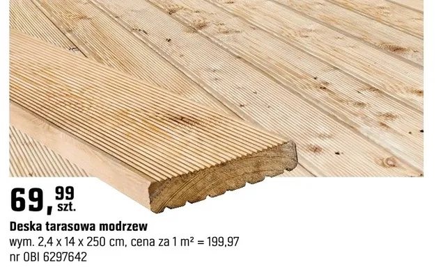 Deska tarasowa modrzew promocja w OBI