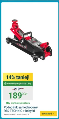 Podnośnik samochodowy RED TECHNIC + kobyłki promocja w ERLI
