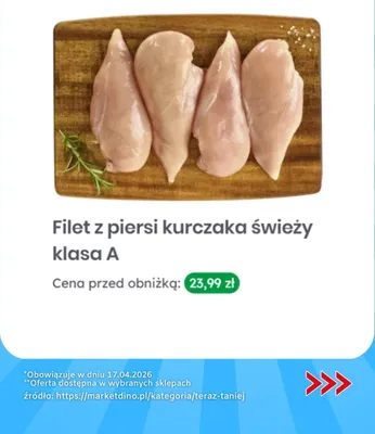 Filet z piersi kurczaka świeży klasa A promocja w Dino