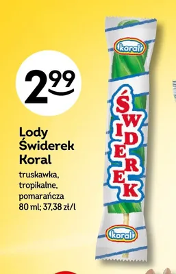 Lody Świderek pomarańcza promocja w Żabka