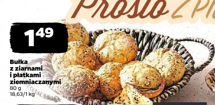 Bułka z ziarnami i płatkami ziemniacznymi promocja w Netto