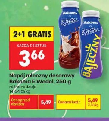 Napój mleczny deserowy Bakoma E.Wedel Czekoladowy promocja w Biedronka