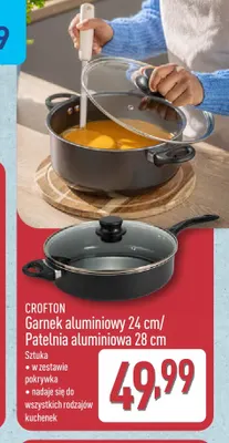 Garnek aluminiowy 24 cm z pokrywką Crofton promocja w Aldi