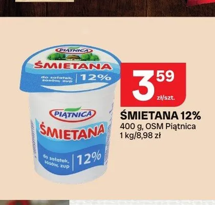 Śmietana 12% Piątnica promocja w Chorten