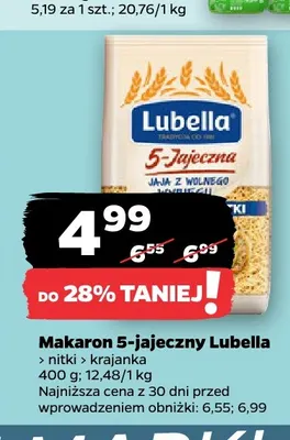 Makaron 5-jajeczny nitki Lubella promocja w Netto