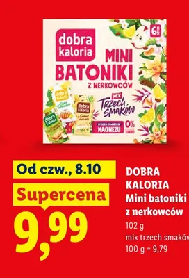 Mini batoniki z nerkowców Dobra Kaloria mix trzech smaków 6-pak promocja w Lidl