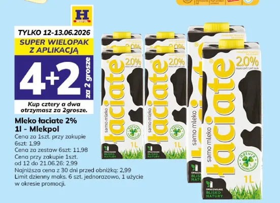 Mleko Łaciate 2% promocja w Hitpol