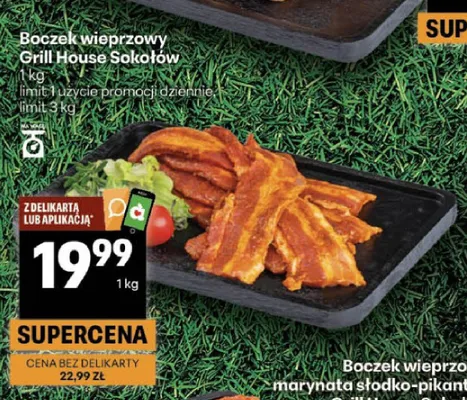 Boczek wieprzowy Grill House Sokołów promocja w Delikatesy Centrum
