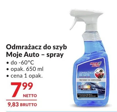 Odmrażacz do szyb Moje Auto - spray promocja w Makro